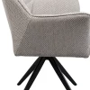 Clearance KARE Design Krzesło obrotowe z podłokietnikami tapicerowane szare nogi czarne 65x85 cm - KARE