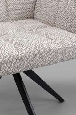 Clearance KARE Design Krzesło obrotowe z podłokietnikami tapicerowane szare nogi czarne 65x85 cm - KARE