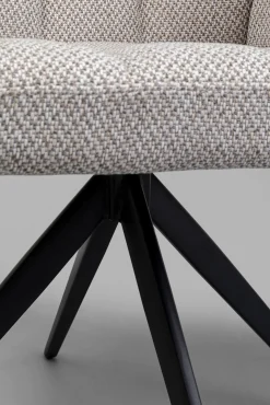 Clearance KARE Design Krzesło obrotowe z podłokietnikami tapicerowane szare nogi czarne 65x85 cm - KARE
