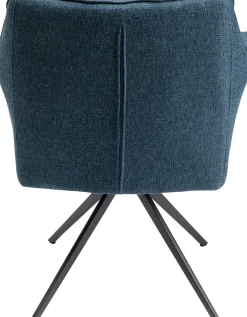 Discount KARE Design Krzesło obrotowe z podłokietnikami tapicerowane zielone nogi czarne 66x84 cm - KARE