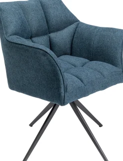 Discount KARE Design Krzesło obrotowe z podłokietnikami tapicerowane zielone nogi czarne 66x84 cm - KARE