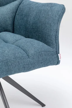 Discount KARE Design Krzesło obrotowe z podłokietnikami tapicerowane zielone nogi czarne 66x84 cm - KARE