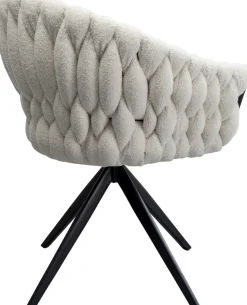 Outlet KARE Design Krzesło obrotowe z podłokietnikami białe nogi czarne ze stali 62x78 cm - KARE