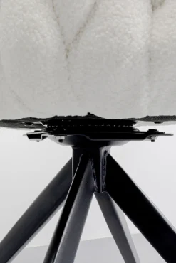 Outlet KARE Design Krzesło obrotowe z podłokietnikami białe nogi czarne ze stali 62x78 cm - KARE