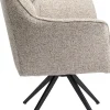 Discount KARE Design Krzesło obrotowe z podłokietnikami tapicerowane beżowe nogi czarne 66x84 cm - KARE
