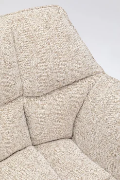 Discount KARE Design Krzesło obrotowe z podłokietnikami tapicerowane beżowe nogi czarne 66x84 cm - KARE