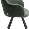 Outlet KARE Design Krzesło obrotowe z podłokietnikami zielone nogi czarne 62x83 cm - KARE