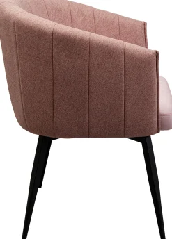Outlet KARE Design Krzesło obrotowe z podłokietnikami kolor różowy nogi ze stali czarne 60x81 cm - KARE
