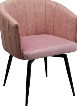 Outlet KARE Design Krzesło obrotowe z podłokietnikami kolor różowy nogi ze stali czarne 60x81 cm - KARE