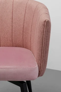 Outlet KARE Design Krzesło obrotowe z podłokietnikami kolor różowy nogi ze stali czarne 60x81 cm - KARE