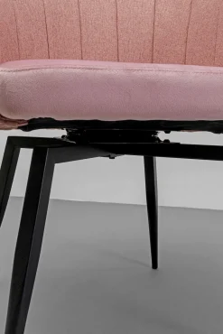 Outlet KARE Design Krzesło obrotowe z podłokietnikami kolor różowy nogi ze stali czarne 60x81 cm - KARE