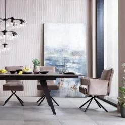 New KARE Design Krzesło obrotowe z podłokietnikami Chelsea 65x90 cm szare - KARE