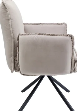 New KARE Design Krzesło obrotowe z podłokietnikami Chelsea 65x90 cm szare - KARE