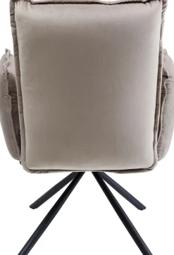 New KARE Design Krzesło obrotowe z podłokietnikami Chelsea 65x90 cm szare - KARE