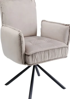 New KARE Design Krzesło obrotowe z podłokietnikami Chelsea 65x90 cm szare - KARE