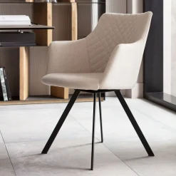 Best KARE Design Krzesło obrotowe z podłokietnikami Coco 53x84 cm kremowe - KARE