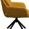 Discount KARE Design Krzesło obrotowe z podłokietnikami pikowane żółte nogi czarne stalowe 69x87 cm - KARE