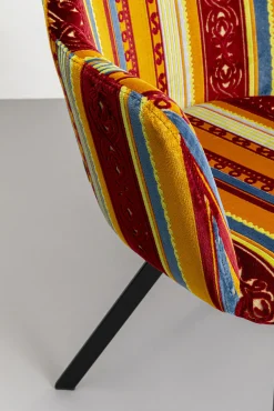 Fashion KARE Design Krzesło obrotowe z podłokietnikami kolorowe z czarnymi nogami 62x83 cm - KARE