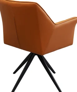 Fashion KARE Design Krzesło obrotowe z podłokietnikami tapicerowane brązowe nogi czarne 65x85 cm - KARE