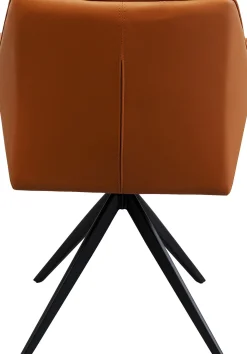 Fashion KARE Design Krzesło obrotowe z podłokietnikami tapicerowane brązowe nogi czarne 65x85 cm - KARE