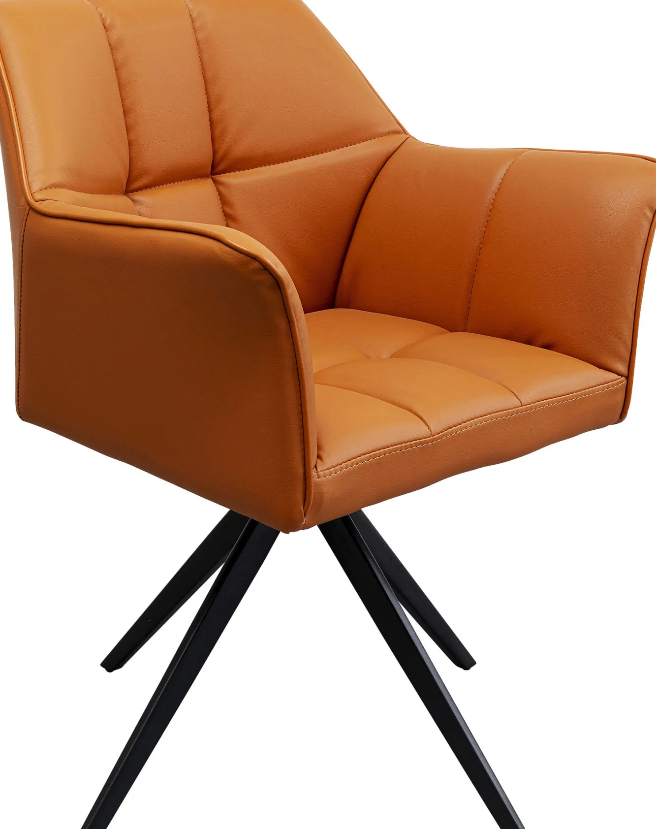 Fashion KARE Design Krzesło obrotowe z podłokietnikami tapicerowane brązowe nogi czarne 65x85 cm - KARE