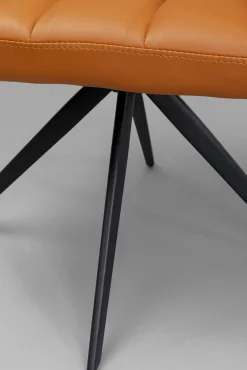 Fashion KARE Design Krzesło obrotowe z podłokietnikami tapicerowane brązowe nogi czarne 65x85 cm - KARE