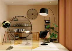 Best KARE Design Krzesło obrotowe z podłokietnikami Club 54 62x68 cm czarno-brązowe - KARE