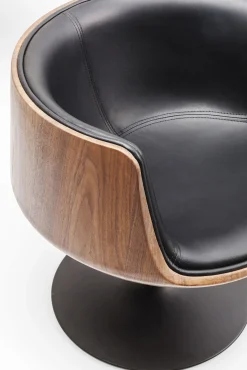 Best KARE Design Krzesło obrotowe z podłokietnikami Club 54 62x68 cm czarno-brązowe - KARE