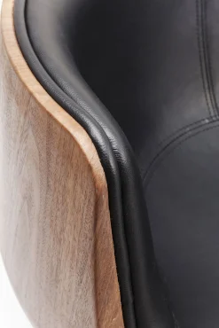 Best KARE Design Krzesło obrotowe z podłokietnikami Club 54 62x68 cm czarno-brązowe - KARE