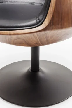 Best KARE Design Krzesło obrotowe z podłokietnikami Club 54 62x68 cm czarno-brązowe - KARE