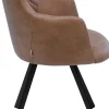 Clearance KARE Design Krzesło obrotowe z podłokietnikami brązowe nogi stal czarne 53x84 cm - KARE
