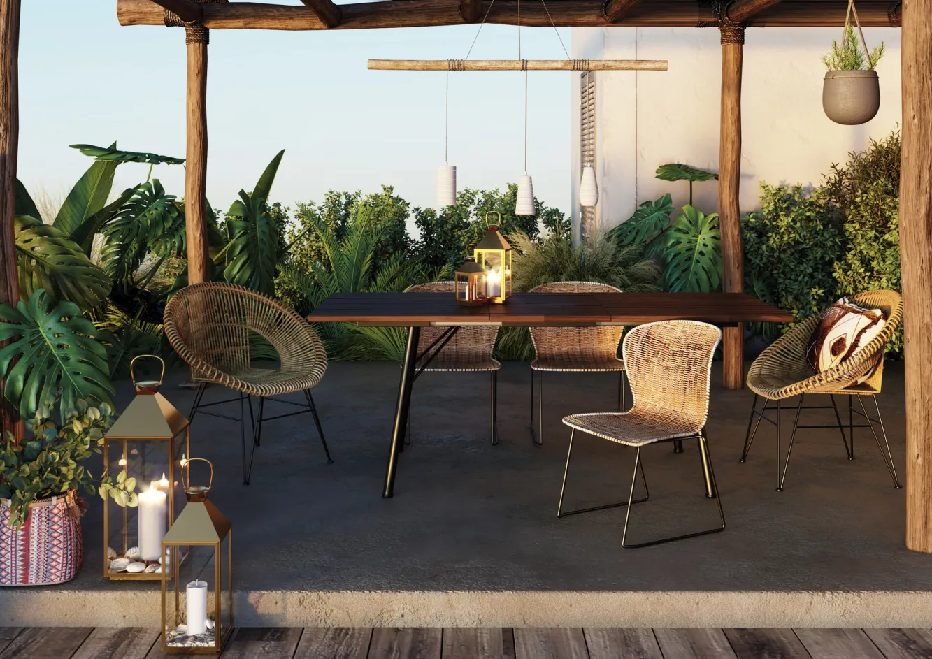 New KARE Design Krzesło ogrodowe Sansibar 53x78 cm brązowe - KARE