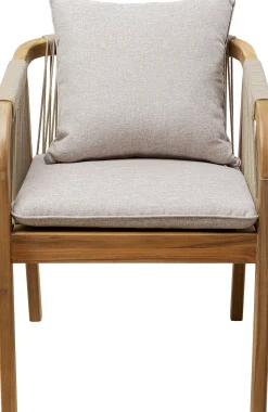 Discount KARE Design Krzesło ogrodowe z drewna akacjowego poduszki szare 59x72 cm - KARE
