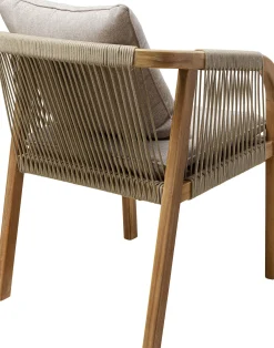 Discount KARE Design Krzesło ogrodowe z drewna akacjowego poduszki szare 59x72 cm - KARE