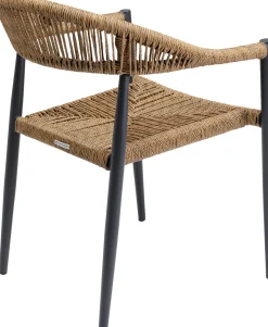 Online KARE Design Krzesło ogrodowe z podłokietnikami beżowe nogi czarne 57x77 cm - KARE