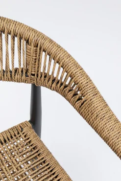 Online KARE Design Krzesło ogrodowe z podłokietnikami beżowe nogi czarne 57x77 cm - KARE