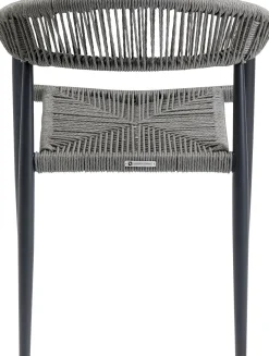 Clearance KARE Design Krzesło ogrodowe z podłokietnikami szare nogi czarne 57x77 cm - KARE