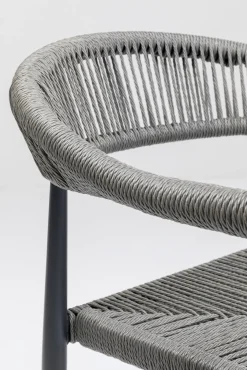 Clearance KARE Design Krzesło ogrodowe z podłokietnikami szare nogi czarne 57x77 cm - KARE