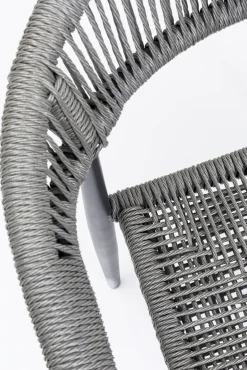 Clearance KARE Design Krzesło ogrodowe z podłokietnikami szare nogi czarne 57x77 cm - KARE