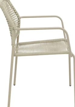 Online KARE Design Krzesło ogrodowe z podłokietnikami w kolorze szarym ażurowe 54x85 cm - KARE