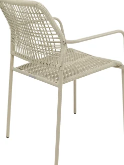 Online KARE Design Krzesło ogrodowe z podłokietnikami w kolorze szarym ażurowe 54x85 cm - KARE