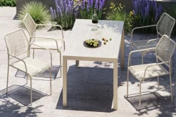 Online KARE Design Krzesło ogrodowe z podłokietnikami w kolorze szarym ażurowe 54x85 cm - KARE