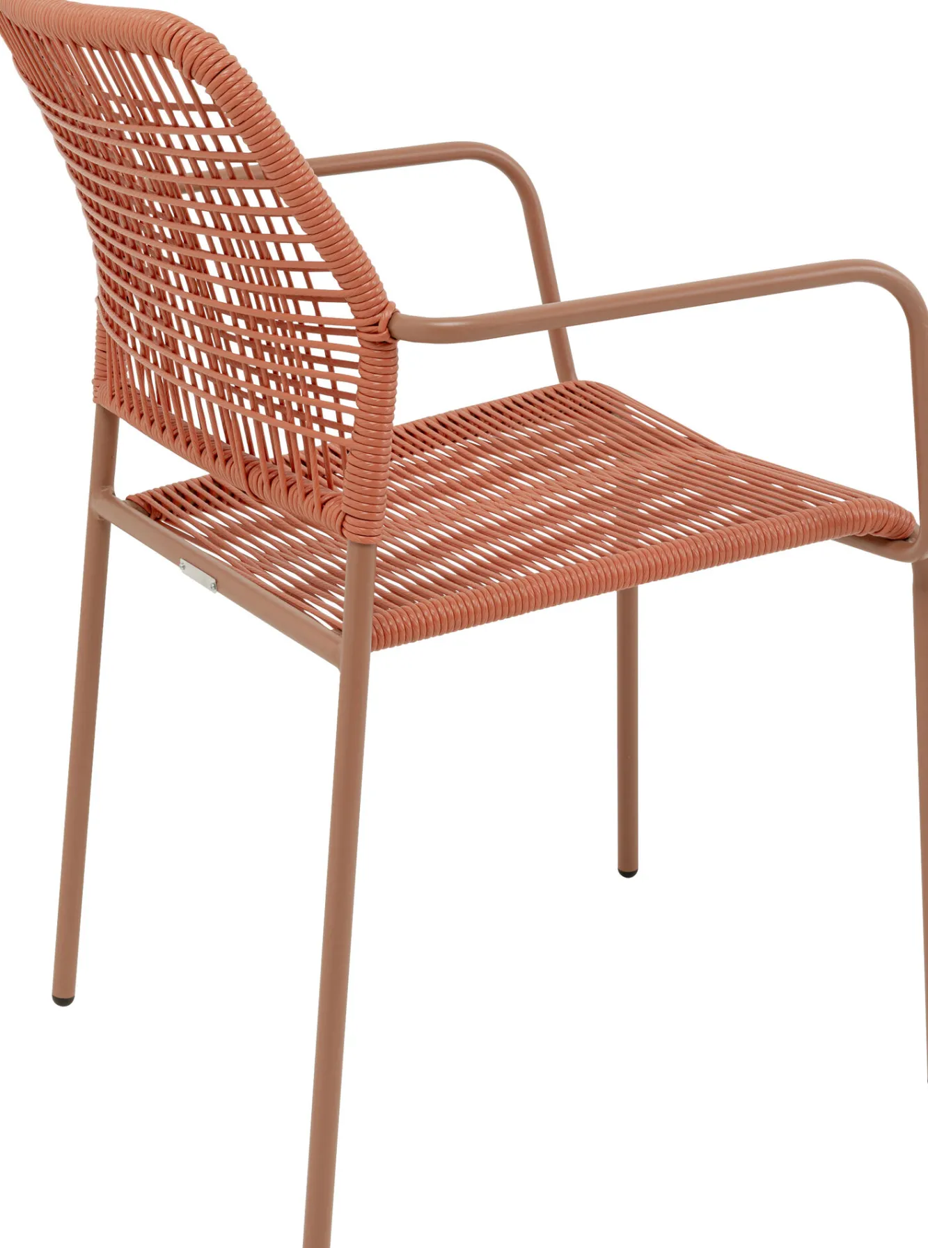 Fashion KARE Design Krzesło ogrodowe z podłokietnikami w kolorze czerwonym ażurowe 54x85 cm - KARE