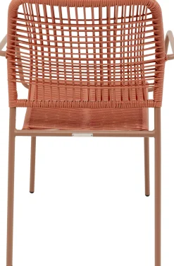 Fashion KARE Design Krzesło ogrodowe z podłokietnikami w kolorze czerwonym ażurowe 54x85 cm - KARE