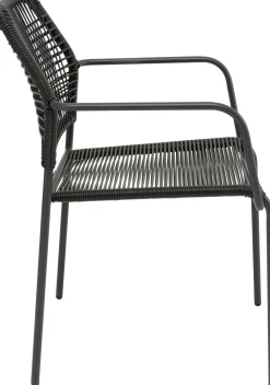 New KARE Design Krzesło ogrodowe z podłokietnikami w kolorze czarnym ażurowe 54x85 cm - KARE