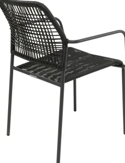 New KARE Design Krzesło ogrodowe z podłokietnikami w kolorze czarnym ażurowe 54x85 cm - KARE