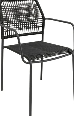 New KARE Design Krzesło ogrodowe z podłokietnikami w kolorze czarnym ażurowe 54x85 cm - KARE