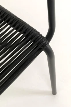 New KARE Design Krzesło ogrodowe z podłokietnikami w kolorze czarnym ażurowe 54x85 cm - KARE