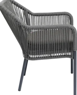 Online KARE Design Krzesło ogrodowe z podłokietnikami Wave 66x79 cm szare - KARE