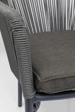 Online KARE Design Krzesło ogrodowe z podłokietnikami Wave 66x79 cm szare - KARE